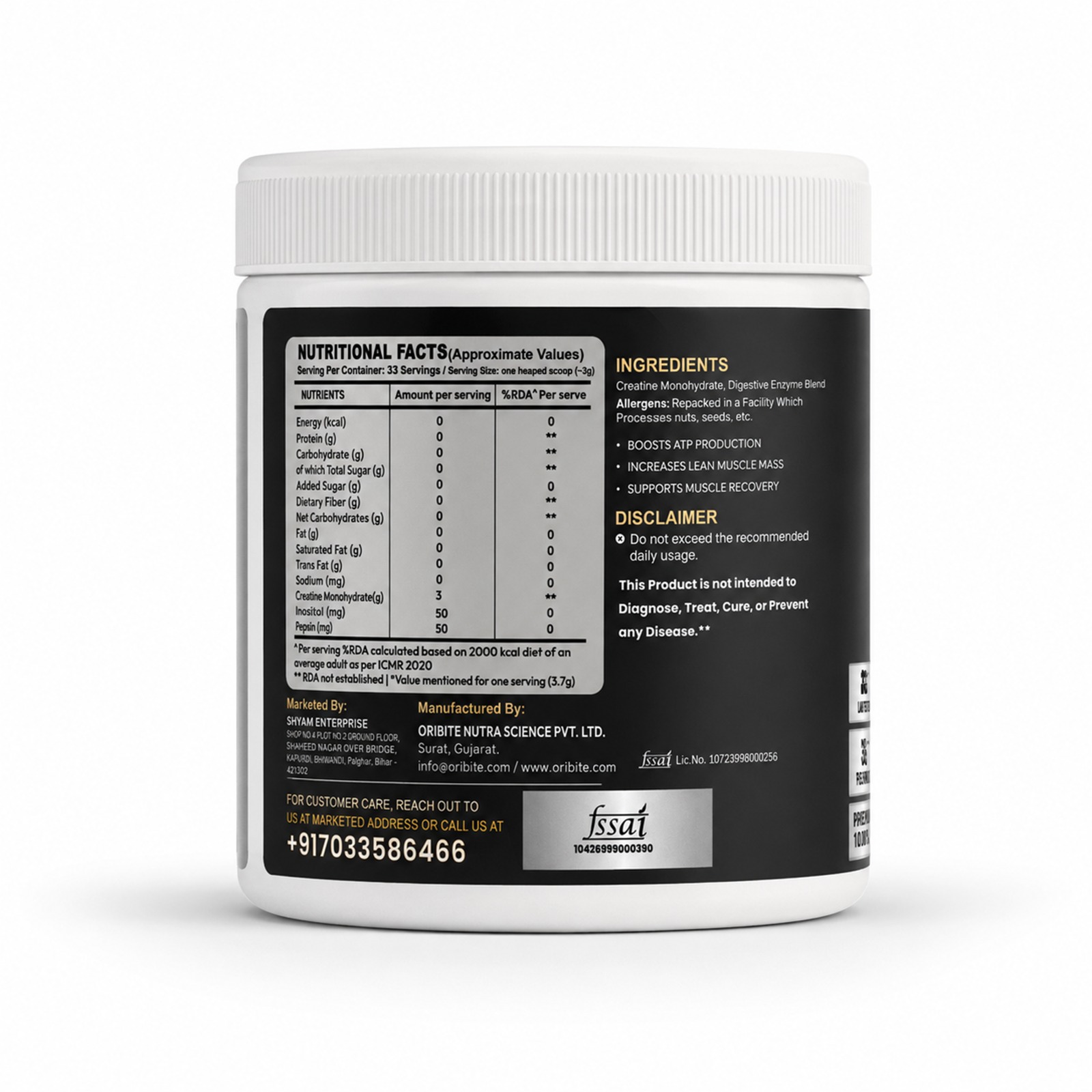 Unflavoured Creatine Monohydrate for Fitness Goals (Pack of 2 — contains 2 units) - Image 3
